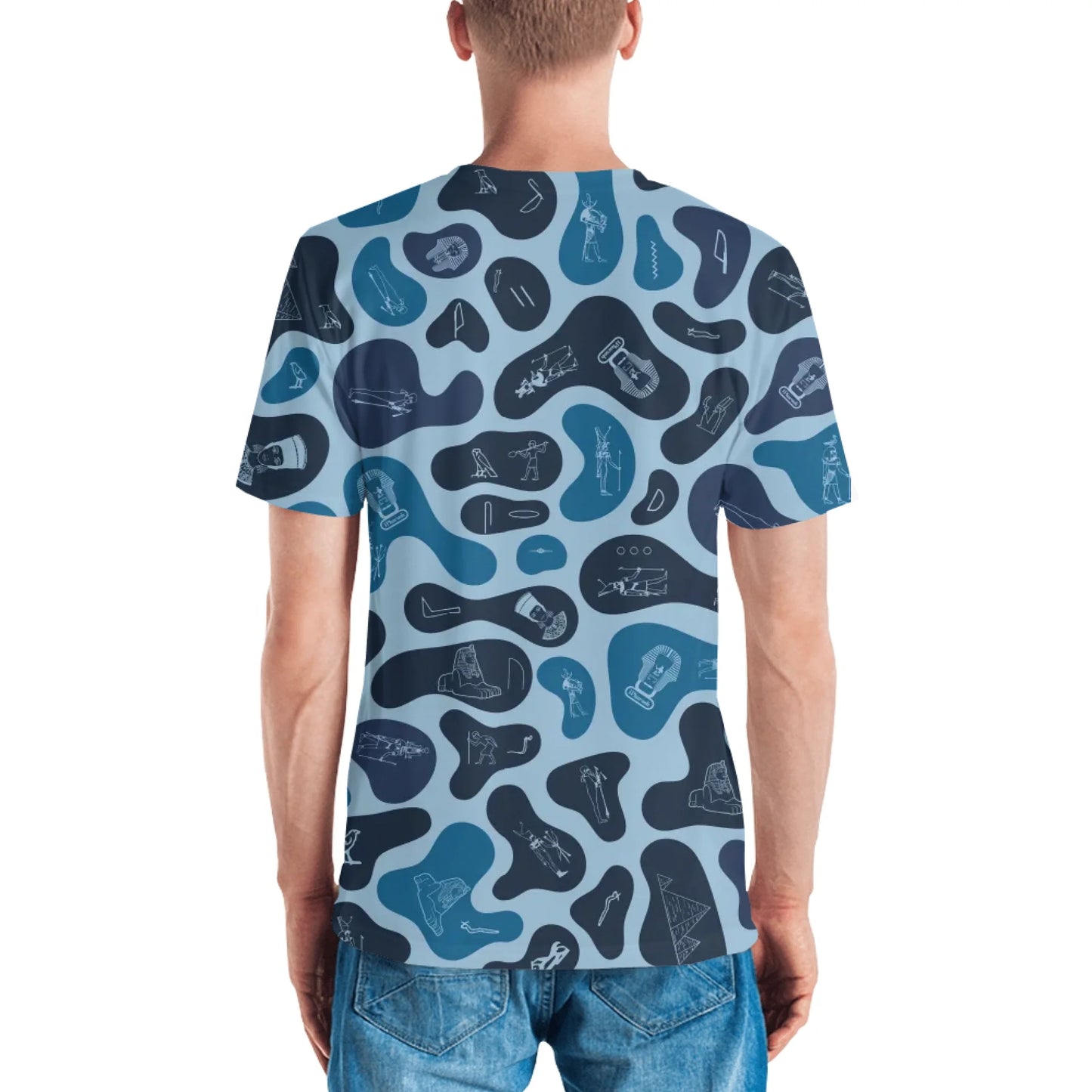 Personalized All-Over Print Men's Crew Neck T-Shirt | Camouflage | Deep Ocean