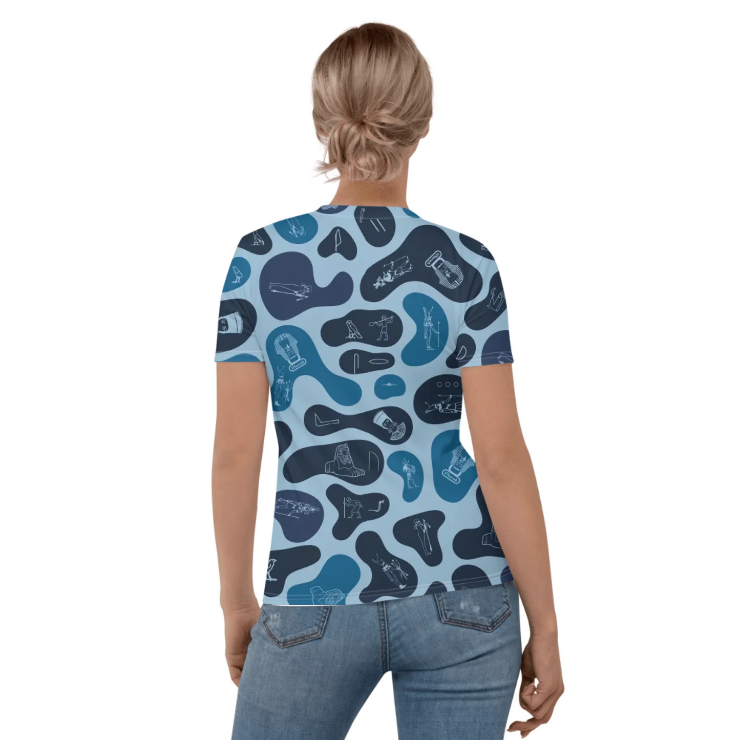 Personalized All-Over Print Women's Crew Neck T-Shirt | Camouflage | Deep Ocean