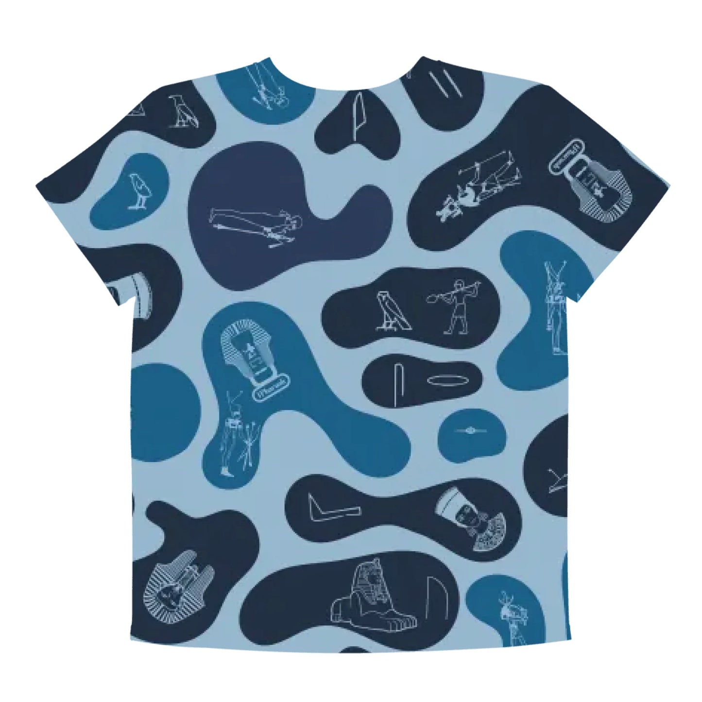 Personalized All-Over Print Youth Crew Neck T-shirt | Camouflage | Deep Ocean