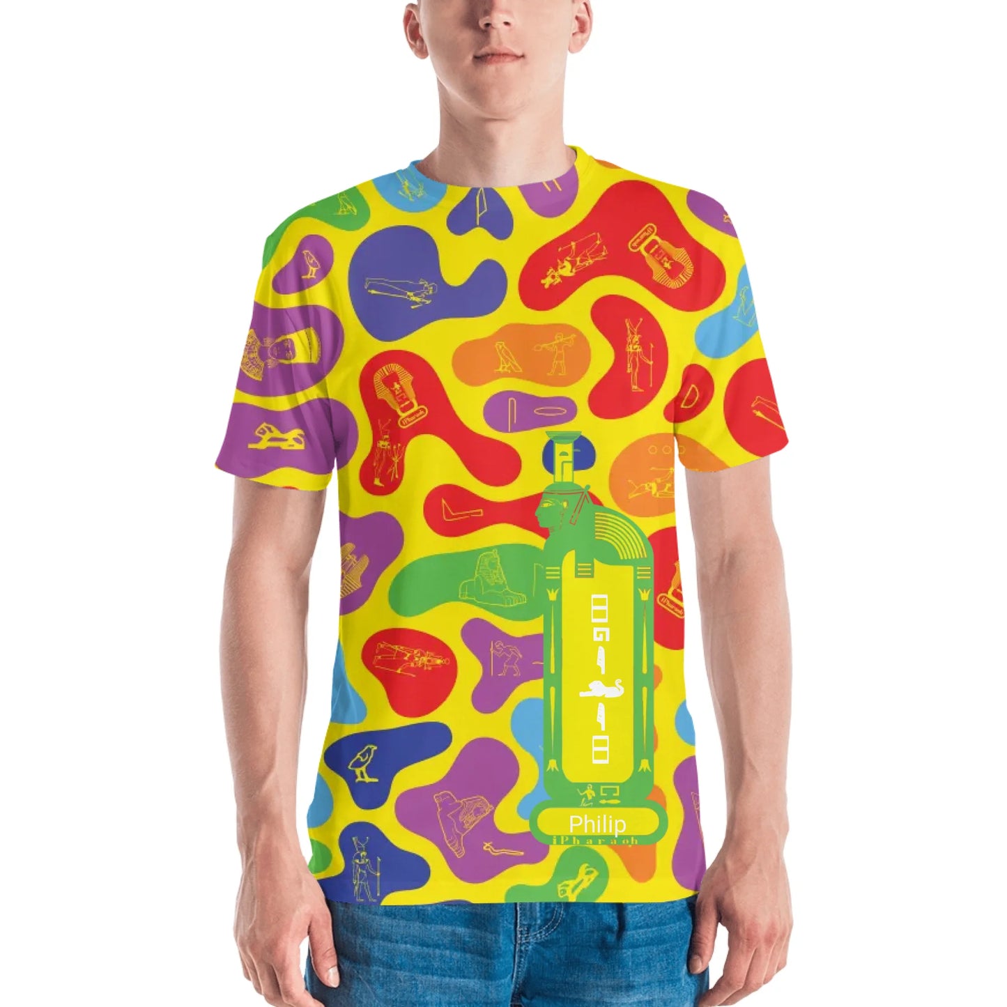 Personalized All-Over Print Men's Crew Neck T-Shirt | Camouflage | Prism Spectrum