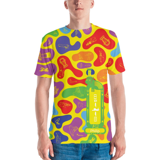 Personalized All-Over Print Men's Crew Neck T-Shirt | Camouflage | Prism Spectrum