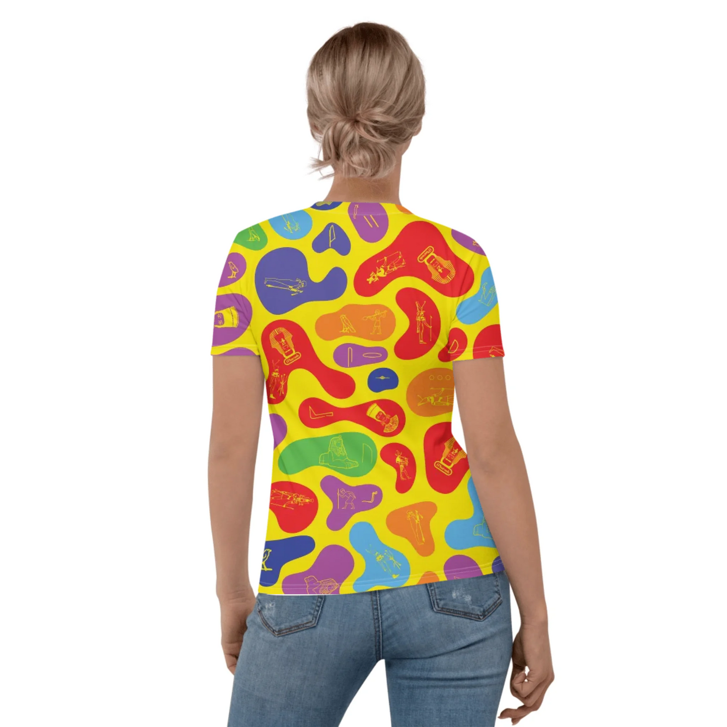 Personalized All-Over Print Women's Crew Neck T-Shirt | Camouflage | Prism Spectrum