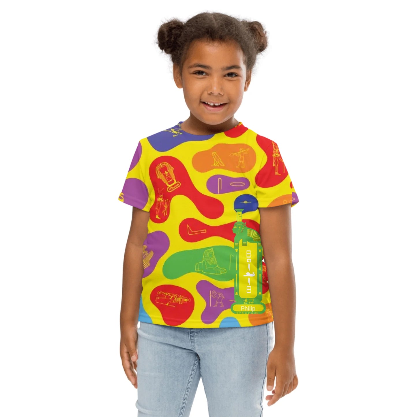 Personalized All-Over Print Kids Crew Neck T-Shirt | Camouflage | Prism Spectrum