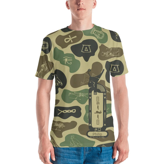 Personalized All-Over Print Men's Crew Neck T-Shirt | Camouflage | Olive Drab