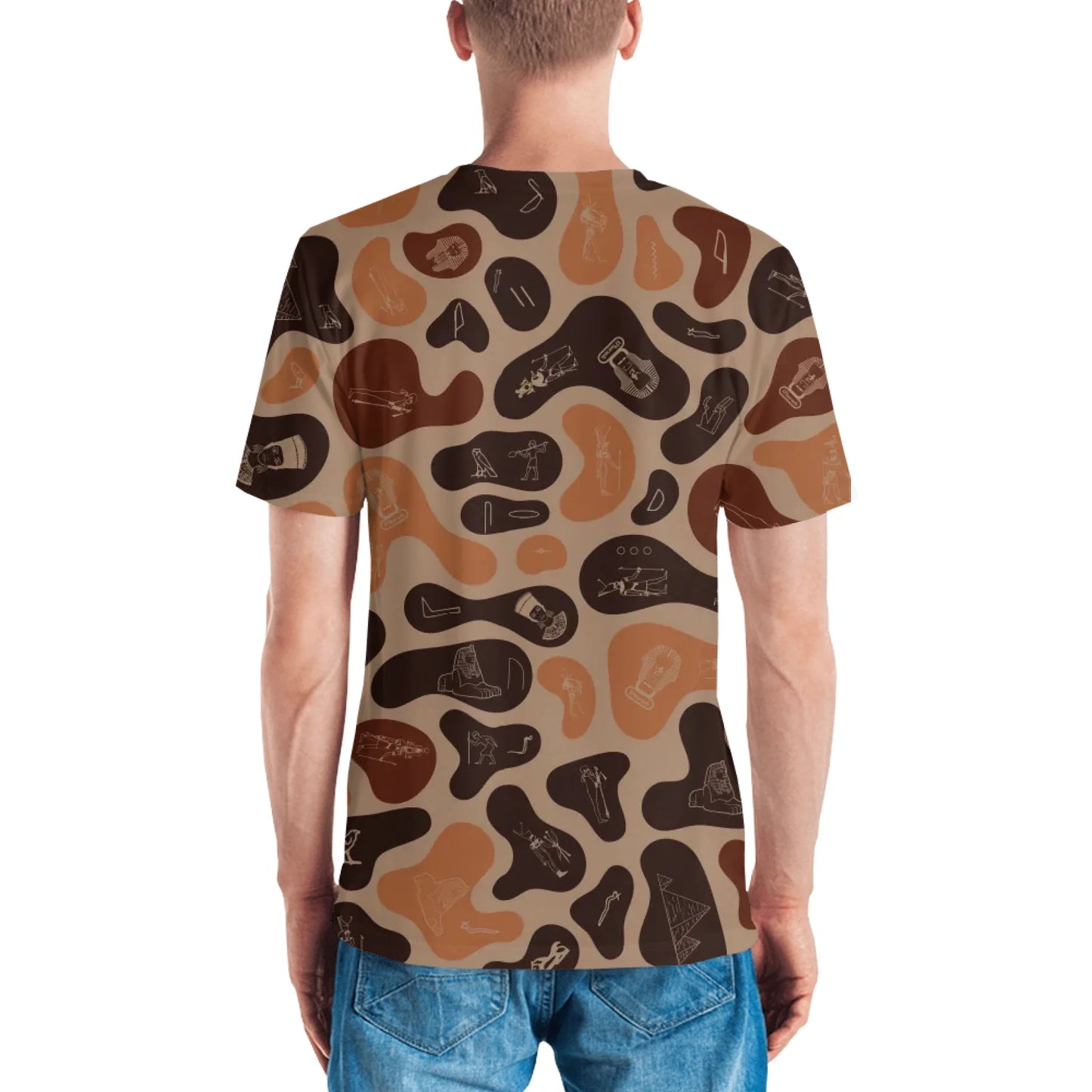 Personalized All-Over Print Men's Crew Neck T-Shirt | Camouflage | Burnt Sand