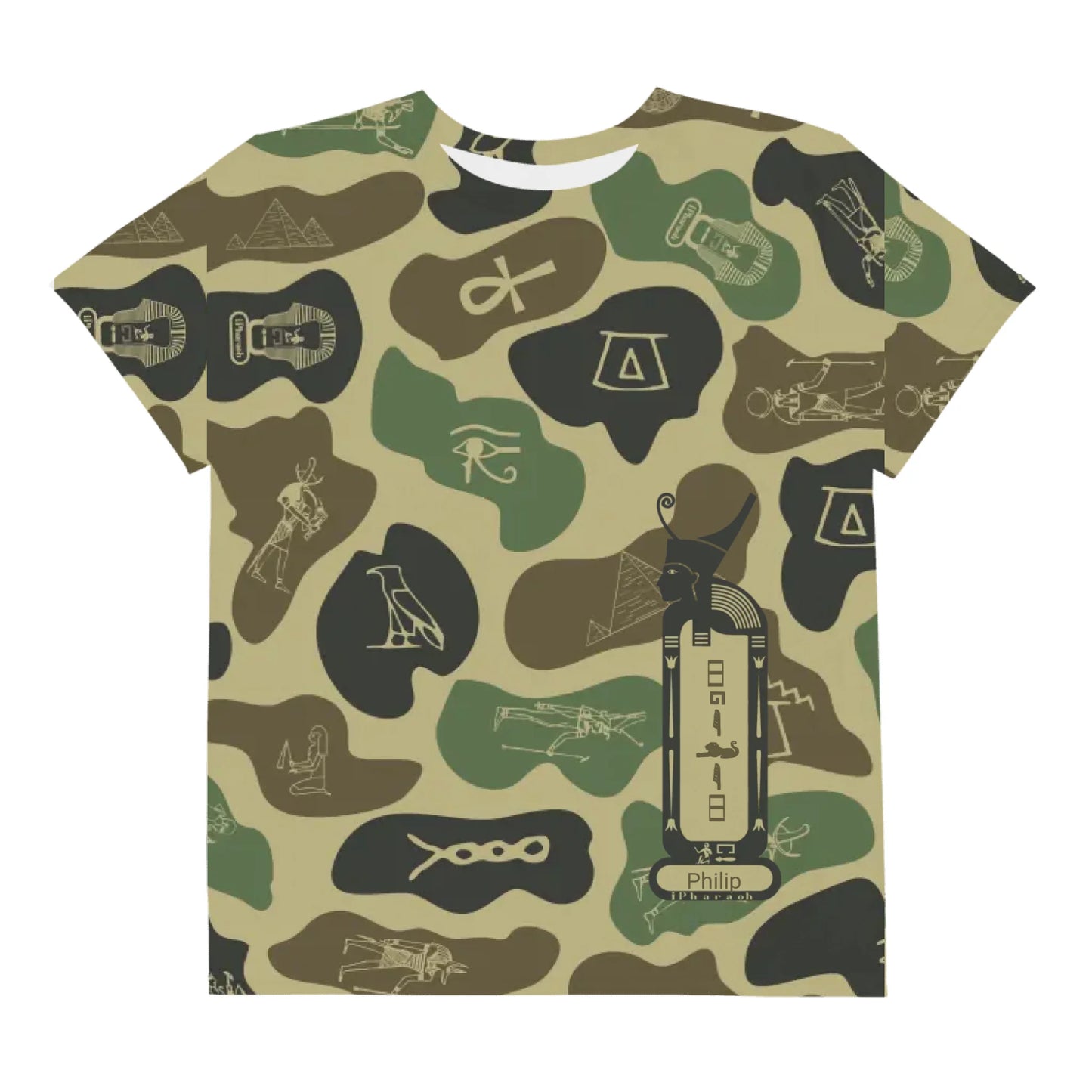 Personalized All-Over Print Youth Crew Neck T-shirt | Camouflage | Olive Drab