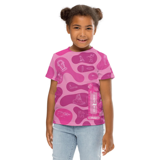 Personalized All-Over Print Kids Crew Neck T-Shirt | Camouflage | Vibrant Lotus