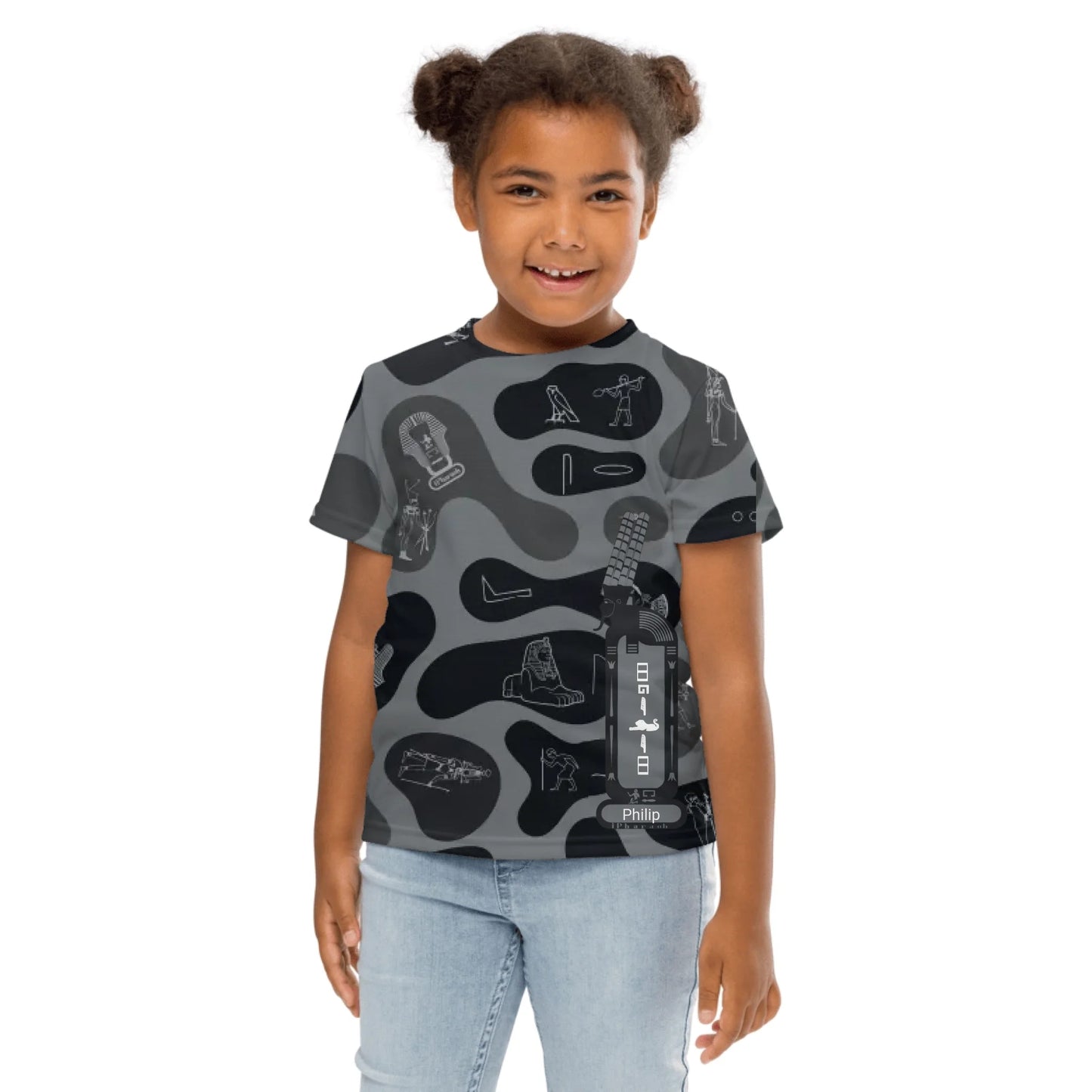 Personalized All-Over Print Kids Crew Neck T-Shirt | Camouflage | Shadow