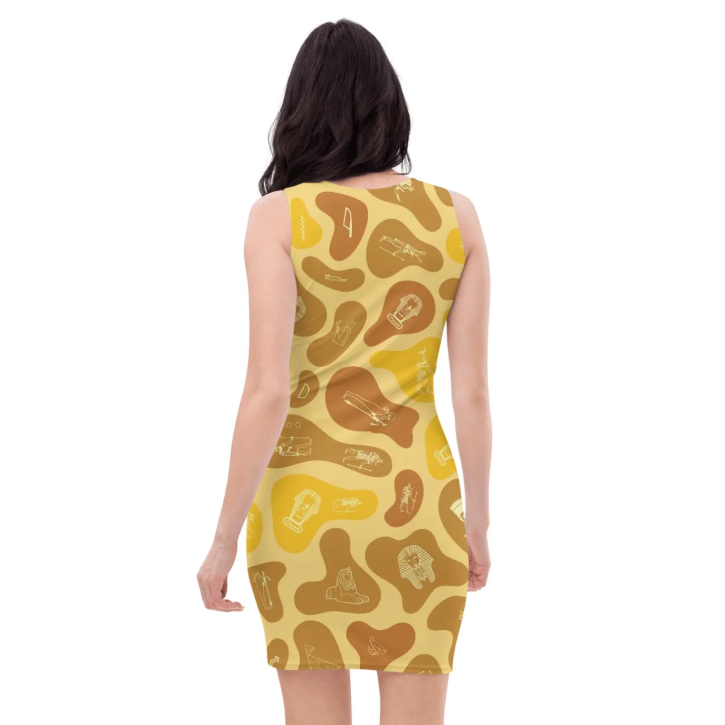 Custom Name Camo Bodycon Dress – Personalized Camouflage Mini Dress | Desert Sand