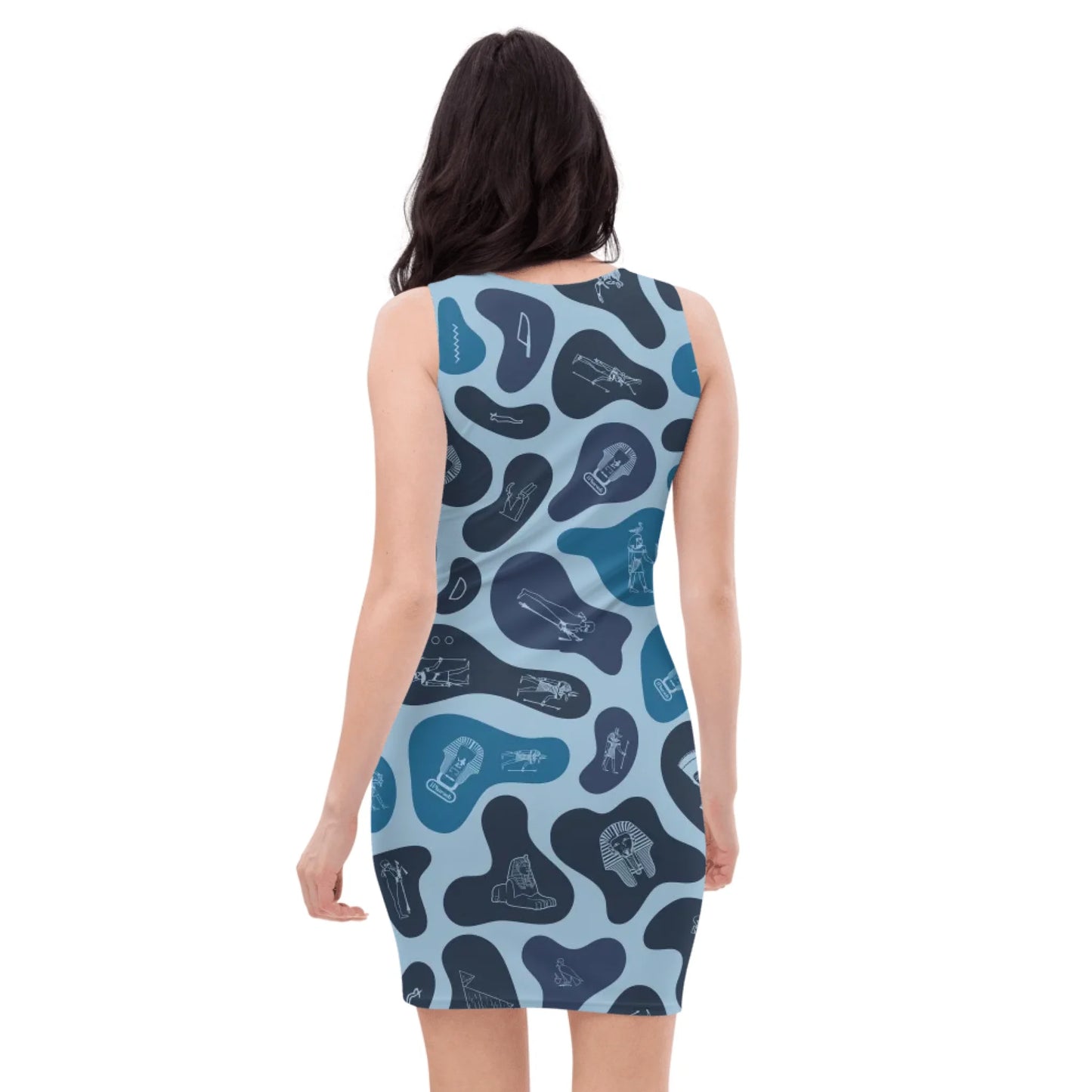 Custom Name Camo Bodycon Dress – Personalized Camouflage Mini Dress | Deep Ocean