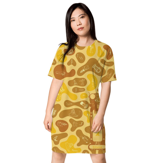Custom Name T-Shirt Dress – Personalized Camouflage Print Dress | Desert Sand