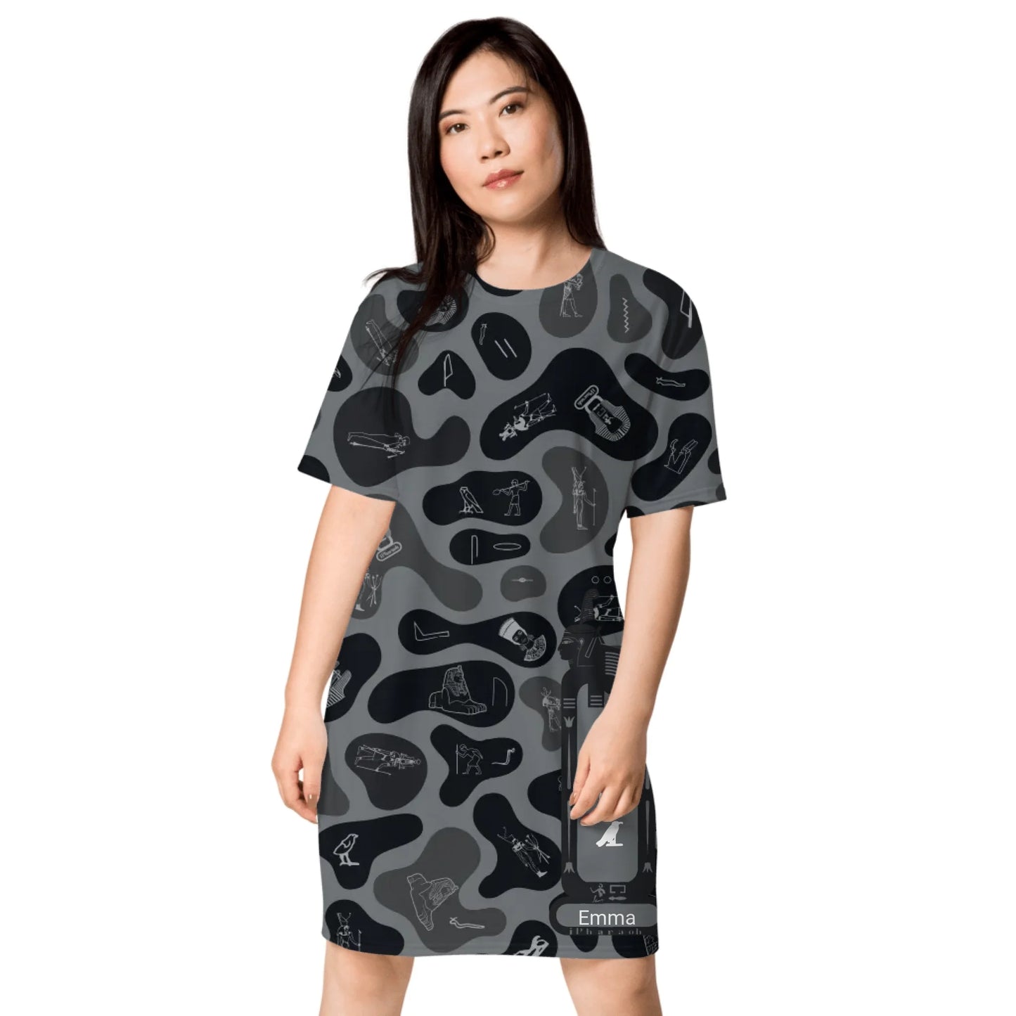 Custom Name T-Shirt Dress – Personalized Camouflage Print Dress | Shadow