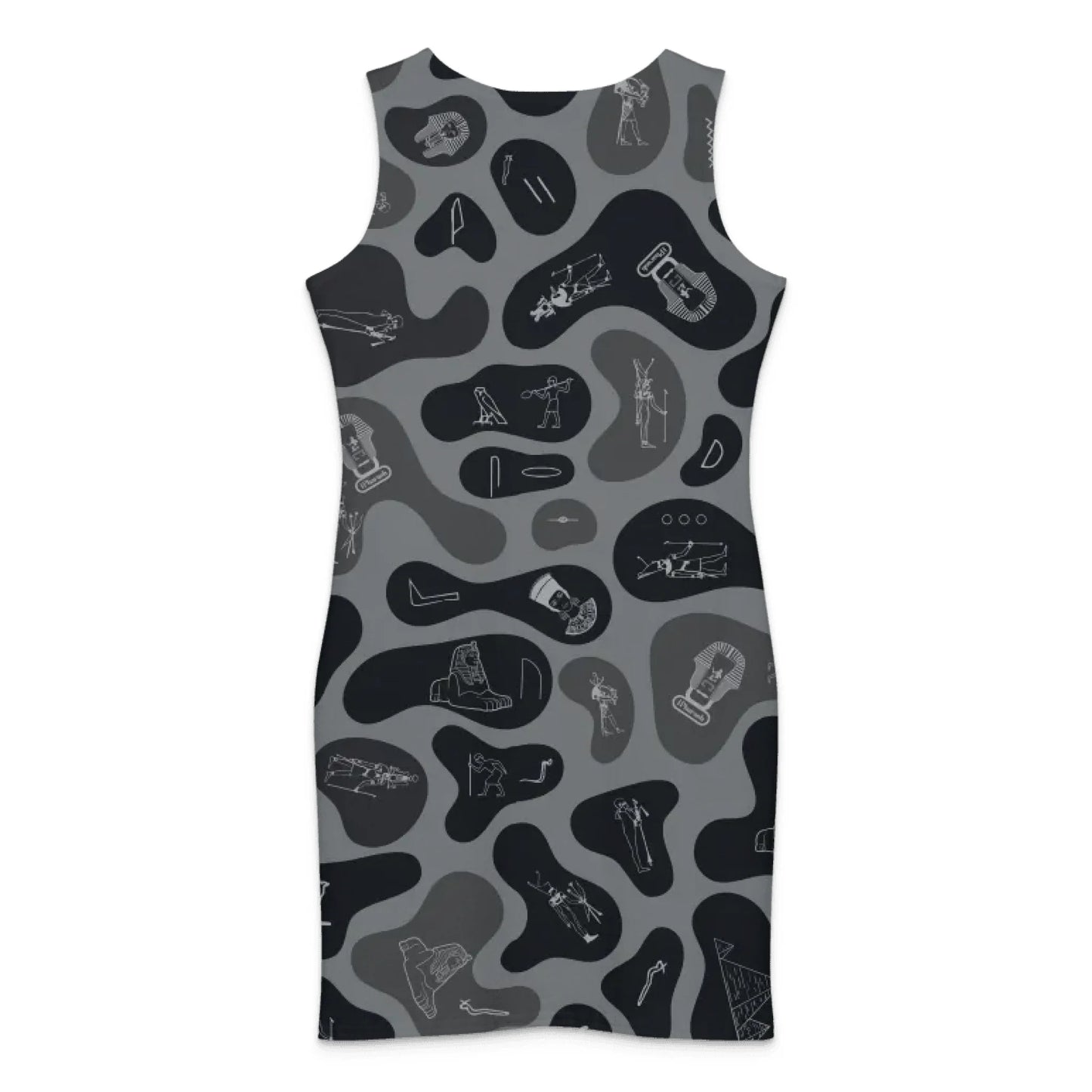 Custom Name Camo Cotton Bodycon Dress – Personalized Camouflage Mini Dress | Shadow