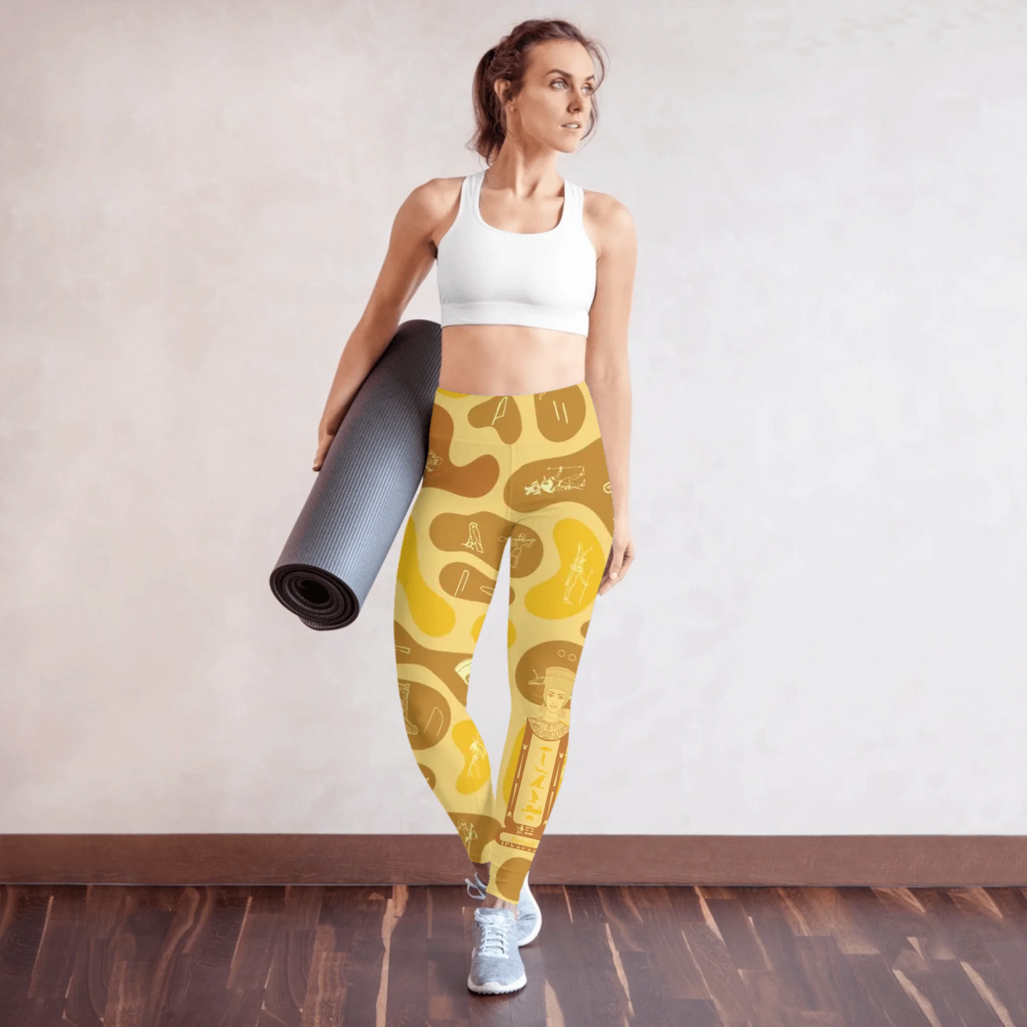 Custom Name Yoga Leggings | Personalized Camo Activewear | Desert Sand