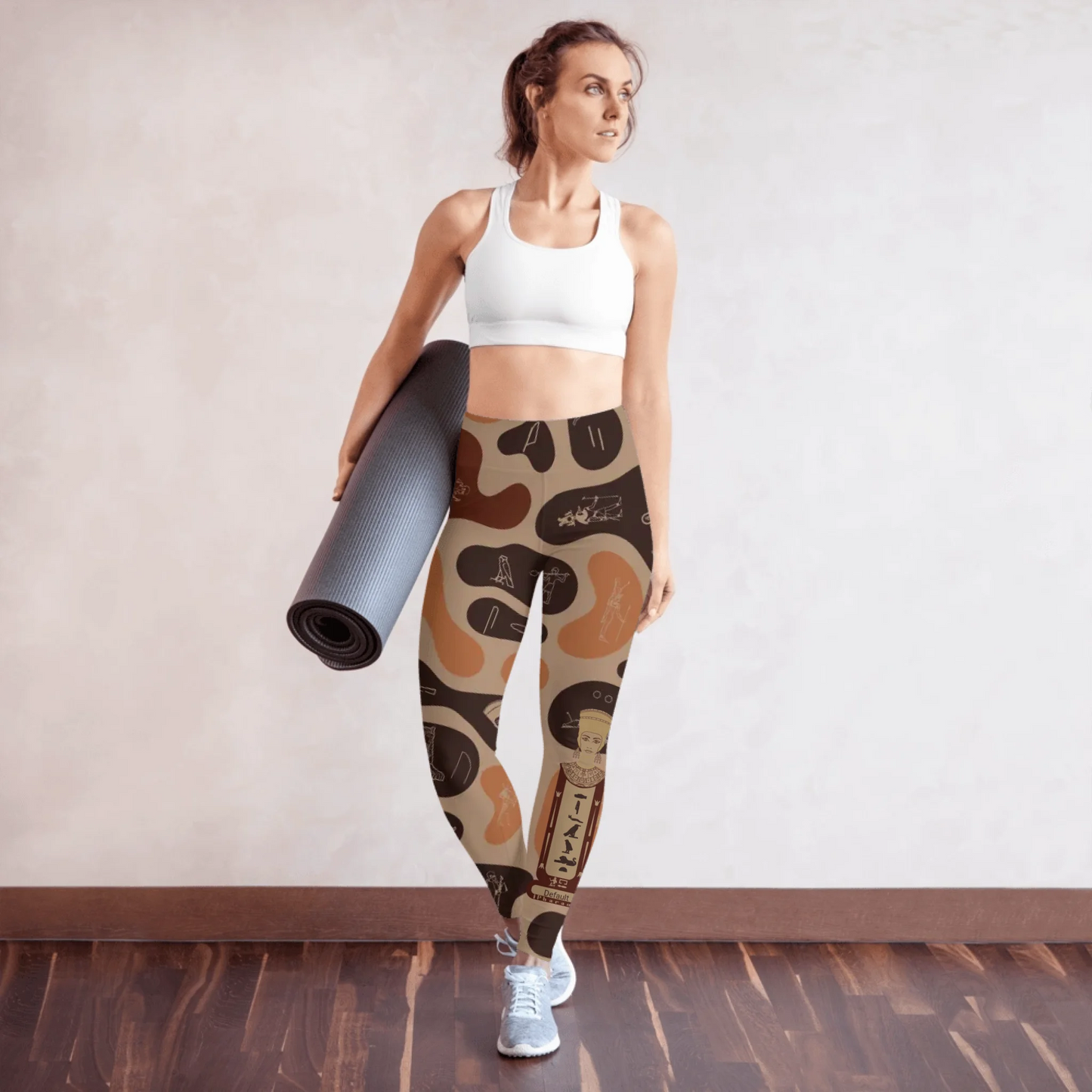 Custom Name Yoga Leggings | Personalized Camo Activewear | Burnt Sand