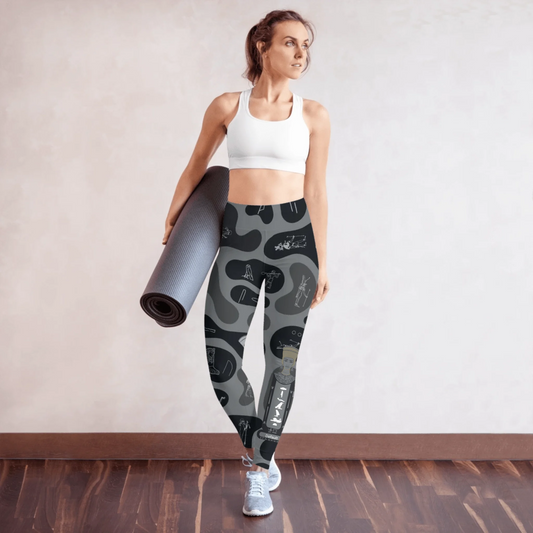 Custom Name Yoga Leggings | Personalized Camo Activewear | Shadow