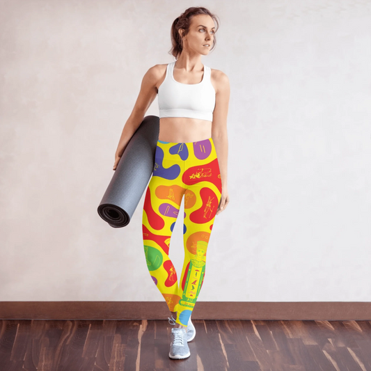 Custom Name Yoga Leggings | Personalized Camo Activewear | Prism Spectrum