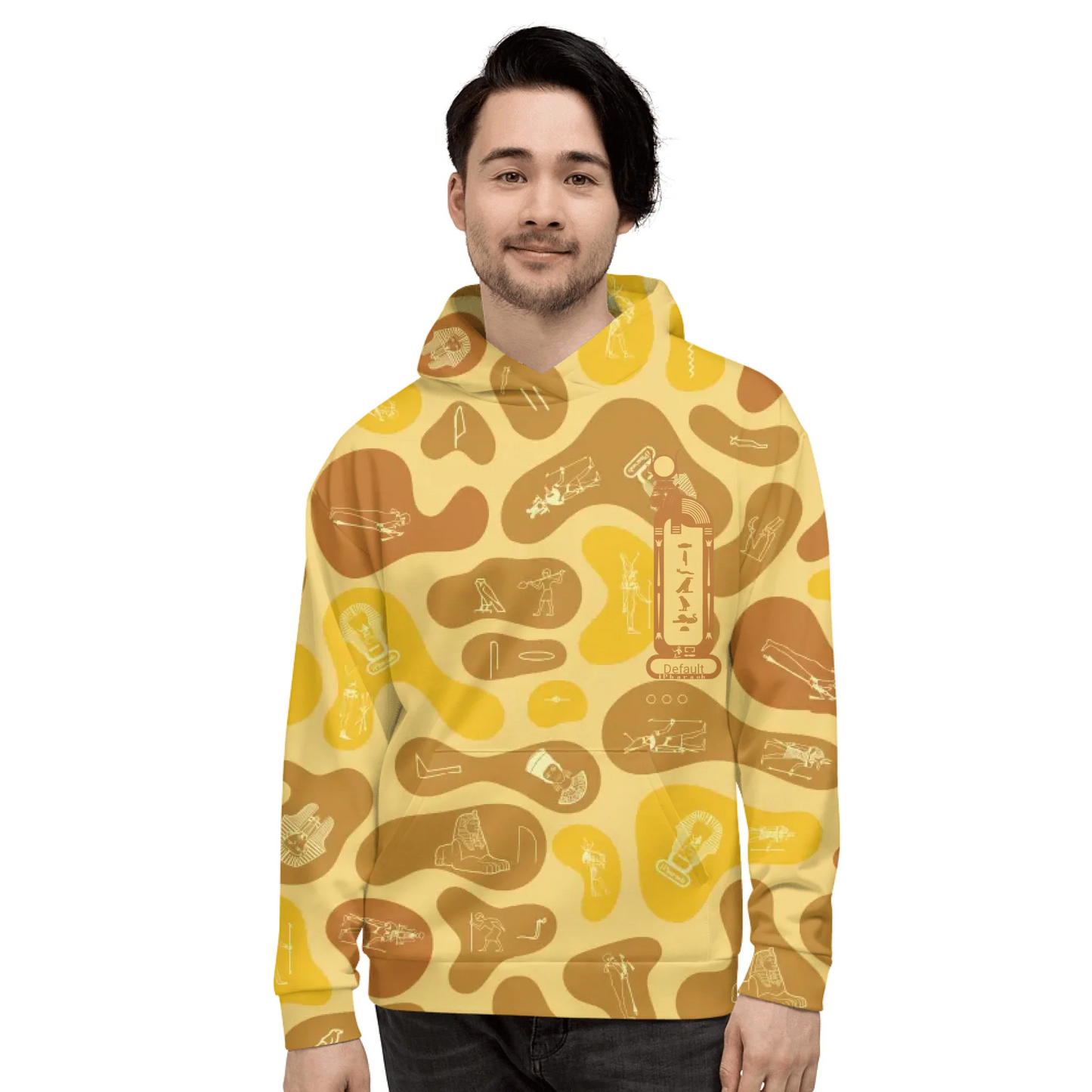 Custom Text Camo Pullover | Personalized Recycled Hoodie | Desert Sand