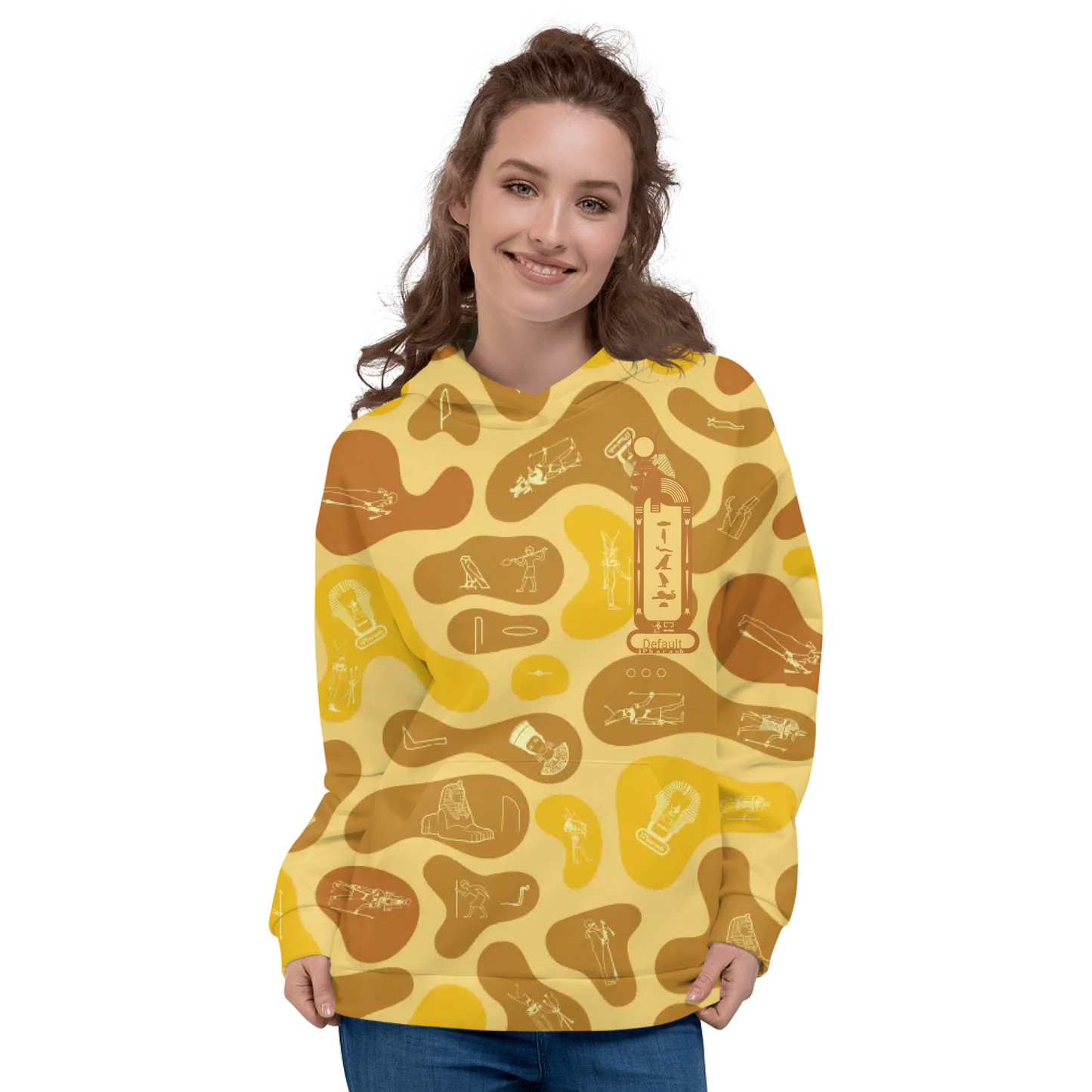 Custom Text Camo Pullover | Personalized Recycled Hoodie | Desert Sand