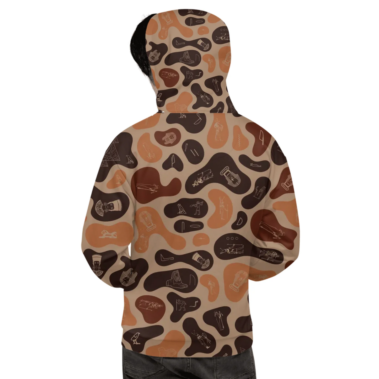 Custom Text Camo Pullover | Personalized Recycled Hoodie | Burnt Sand