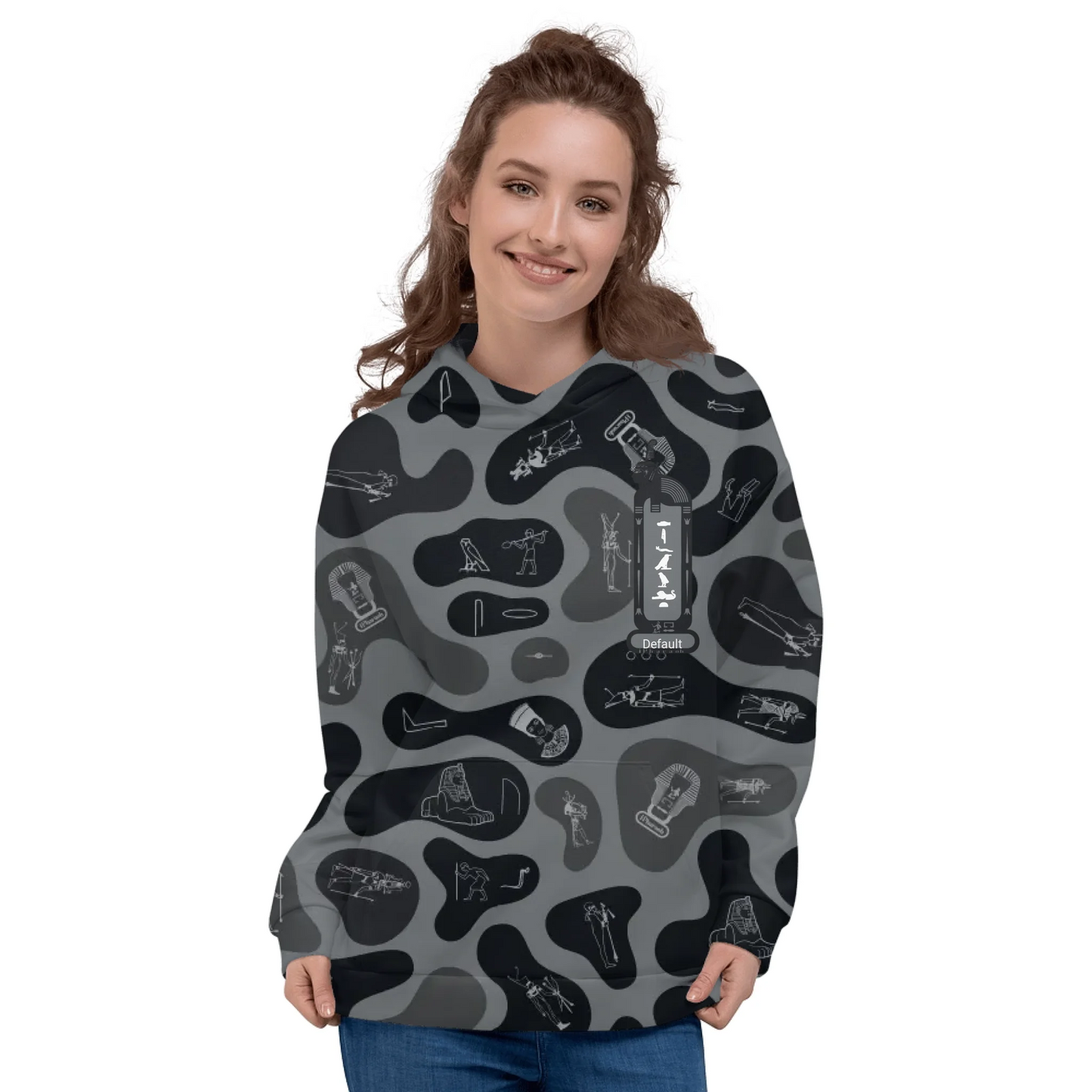 Custom Text Camo Pullover | Personalized Recycled Hoodie | Shadow