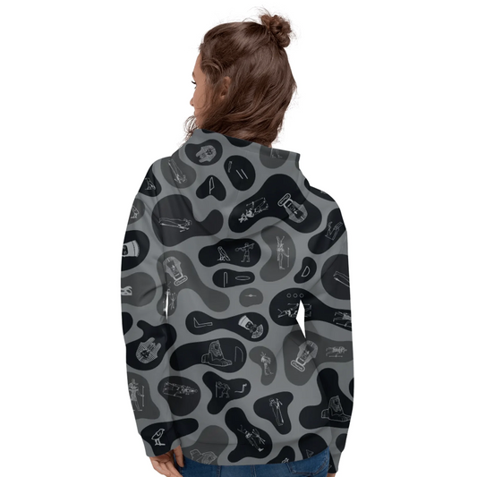 Custom Text Camo Pullover | Personalized Recycled Hoodie | Shadow