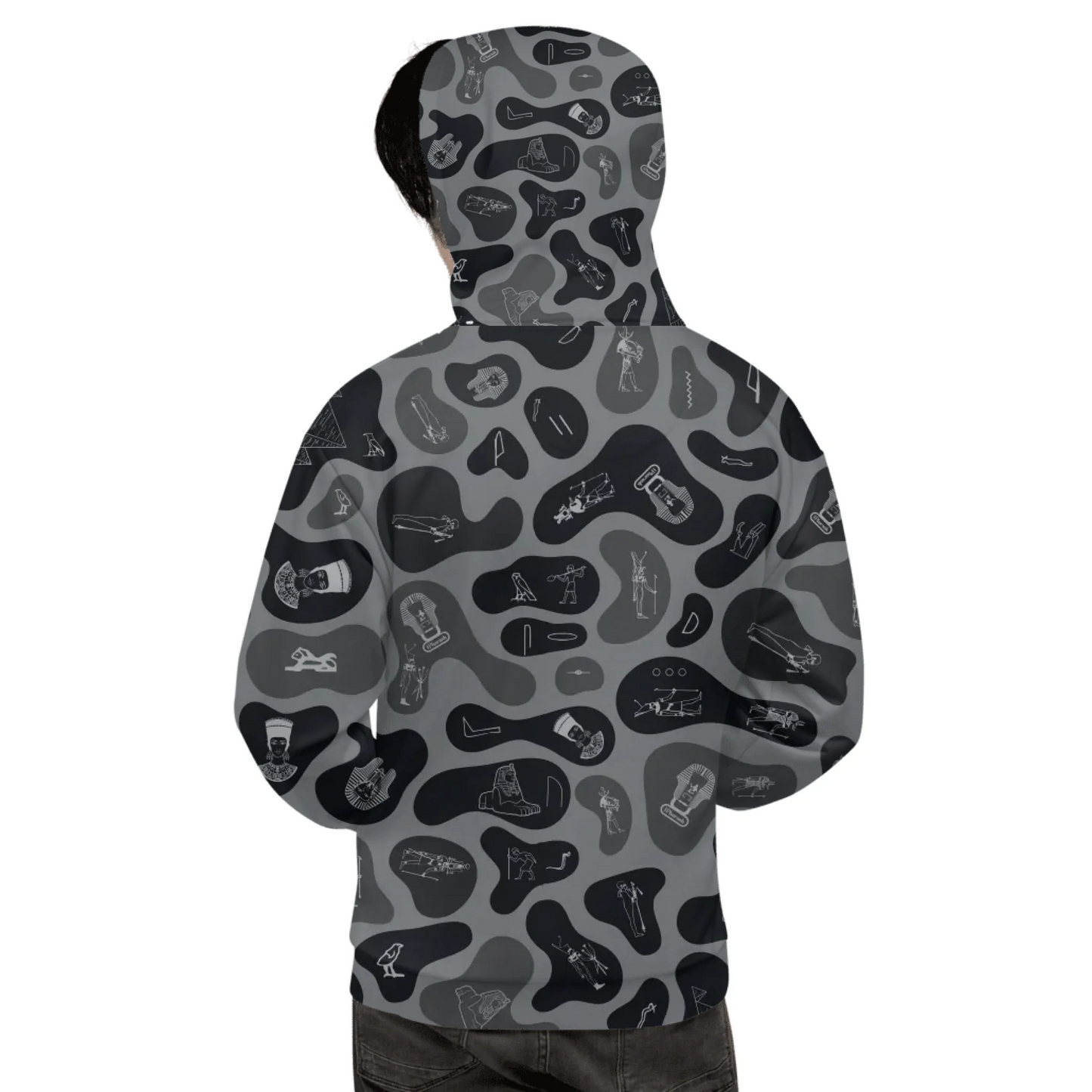 Custom Text Camo Pullover | Personalized Recycled Hoodie | Shadow