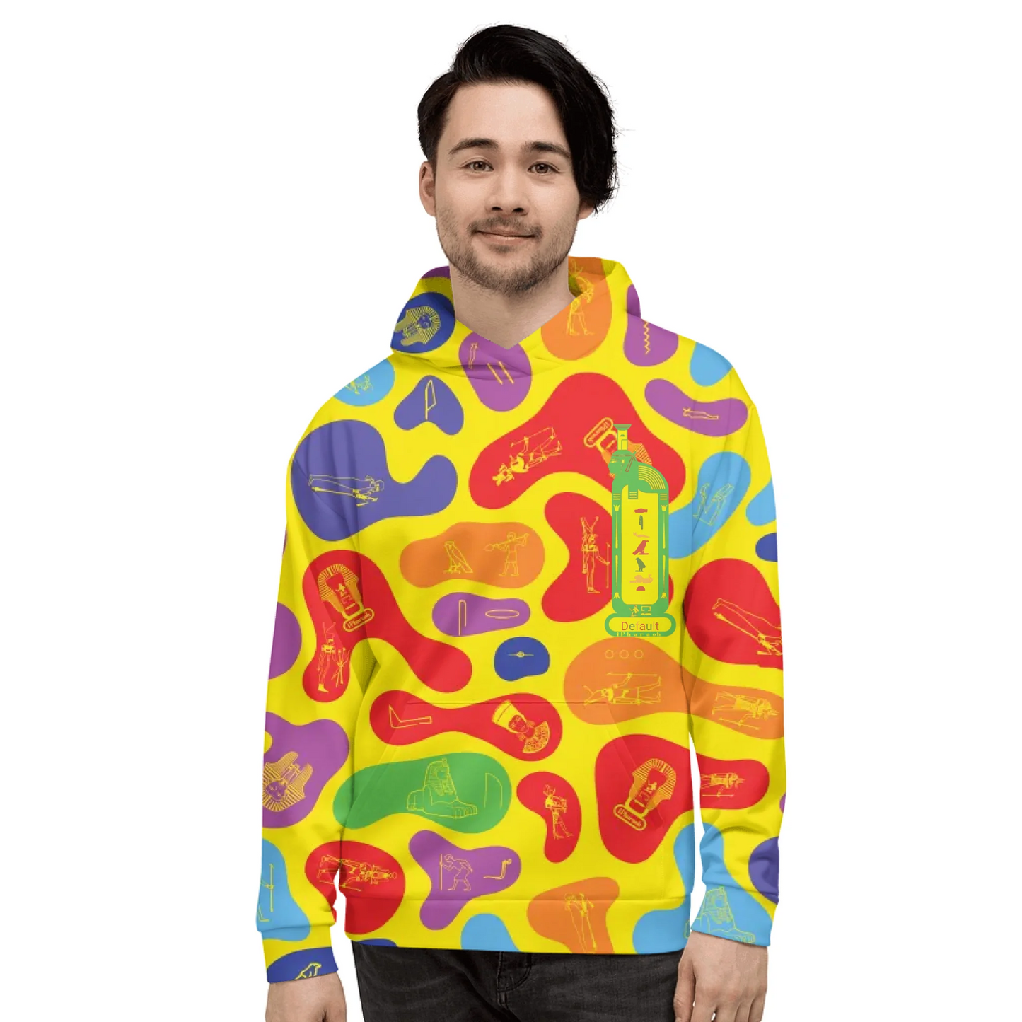 Custom Text Camo Pullover | Personalized Recycled Hoodie | Prism Spectrum