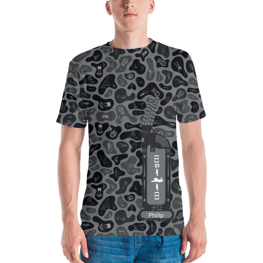 Personalized All-Over Print Men's Crew Neck T-Shirt | Subtle Camo | Shadow