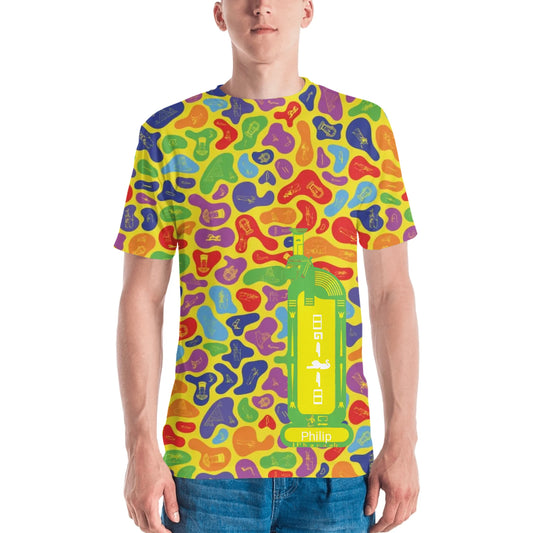Personalized All-Over Print Men's Crew Neck T-Shirt | Subtle Camo | Prism Spectrum