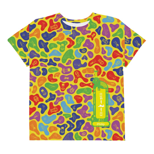 Personalized All-Over Print Youth Crew Neck T-shirt | Subtle Camo | Prism Spectrum