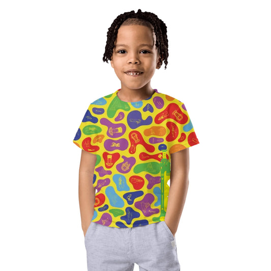Personalized All-Over Print Kids Crew Neck T-Shirt | Subtle Camo | Prism Spectrum