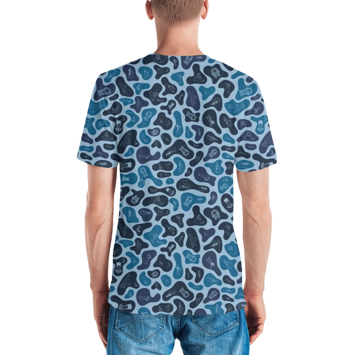 Men's Camo T-Shirt | Personalized Custom Name | Deep Ocean
