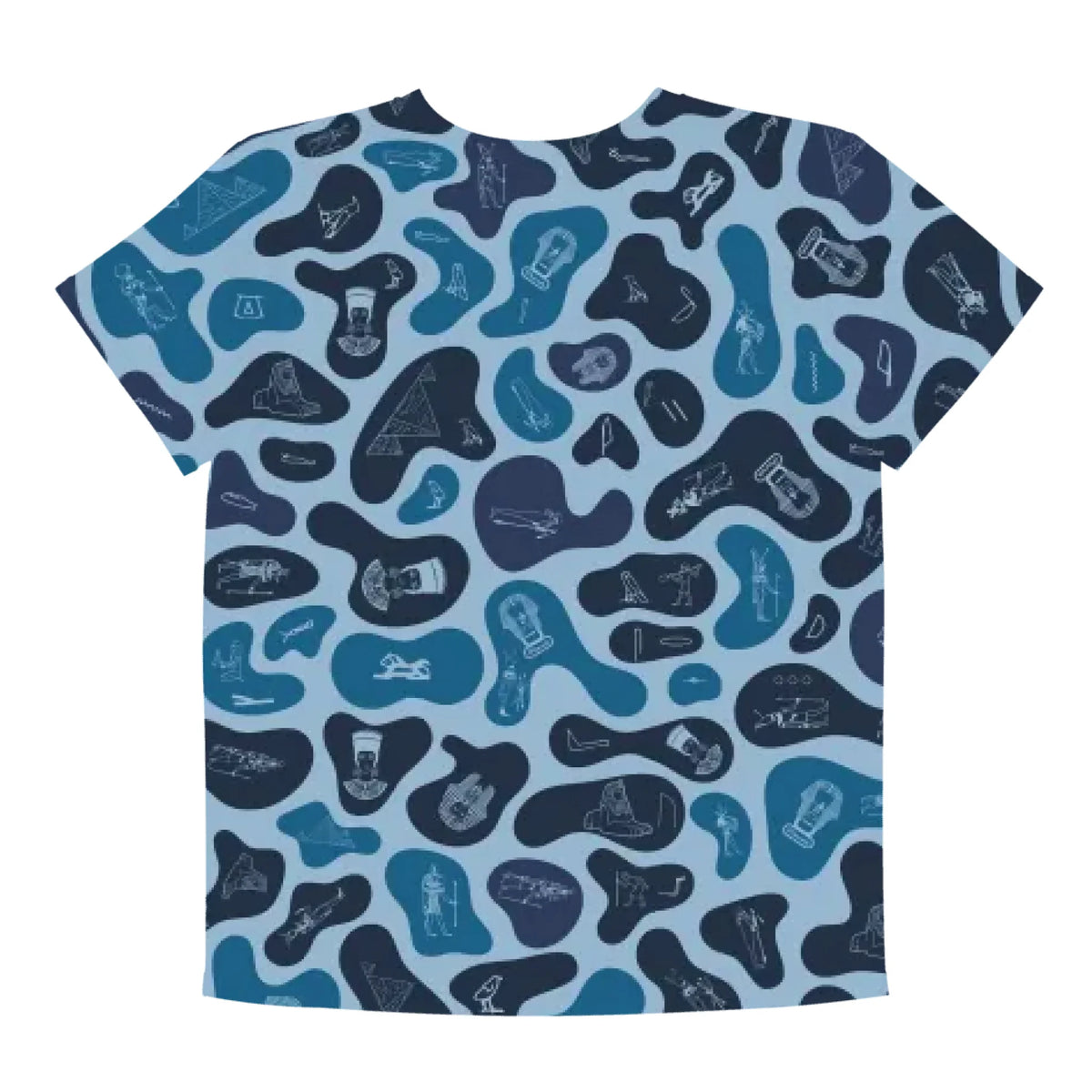 Youth Camo T-Shirt | Personalized Custom Name | Deep Ocean