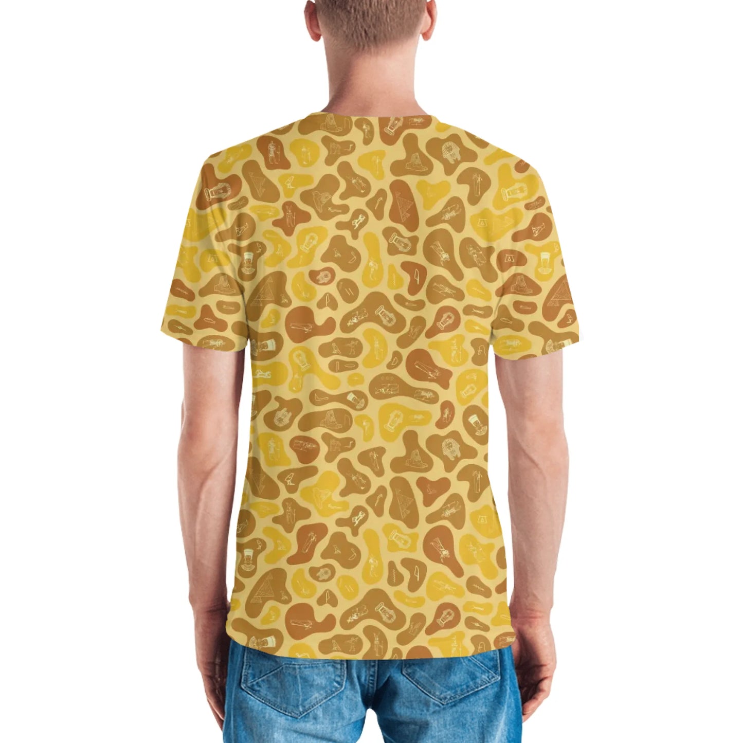 Personalized All-Over Print Men's Crew Neck T-Shirt | Subtle Camo | Desert Sand