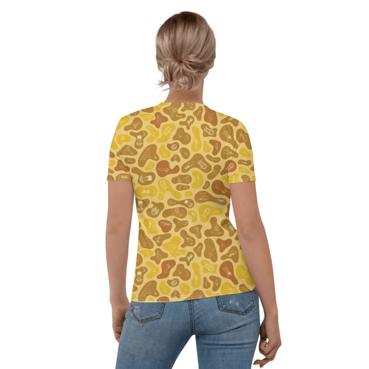 Personalized All-Over Print Women's Crew Neck T-Shirt | Subtle Camo | Desert Sand