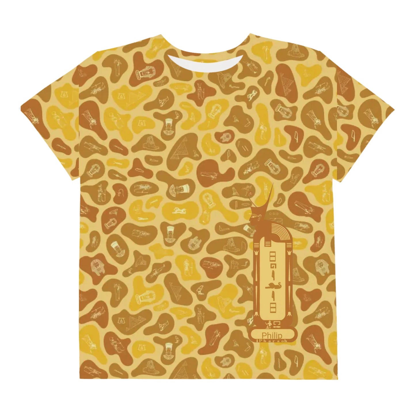 Personalized All-Over Print Youth Crew Neck T-shirt | Subtle Camo | Desert Sand