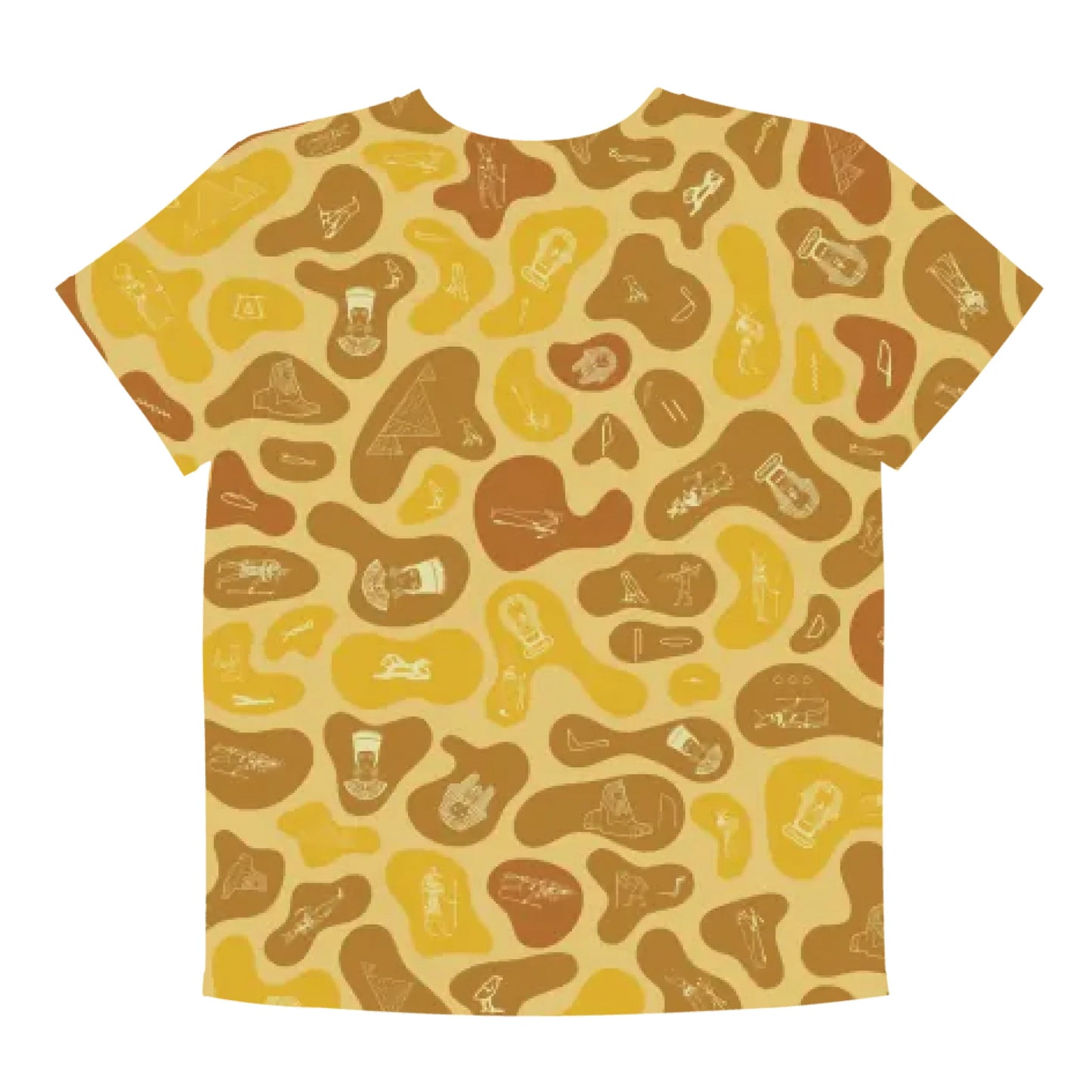 Personalized All-Over Print Youth Crew Neck T-shirt | Subtle Camo | Desert Sand