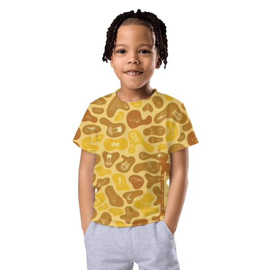 Personalized All-Over Print Kids Crew Neck T-Shirt | Subtle Camo | Desert Sand