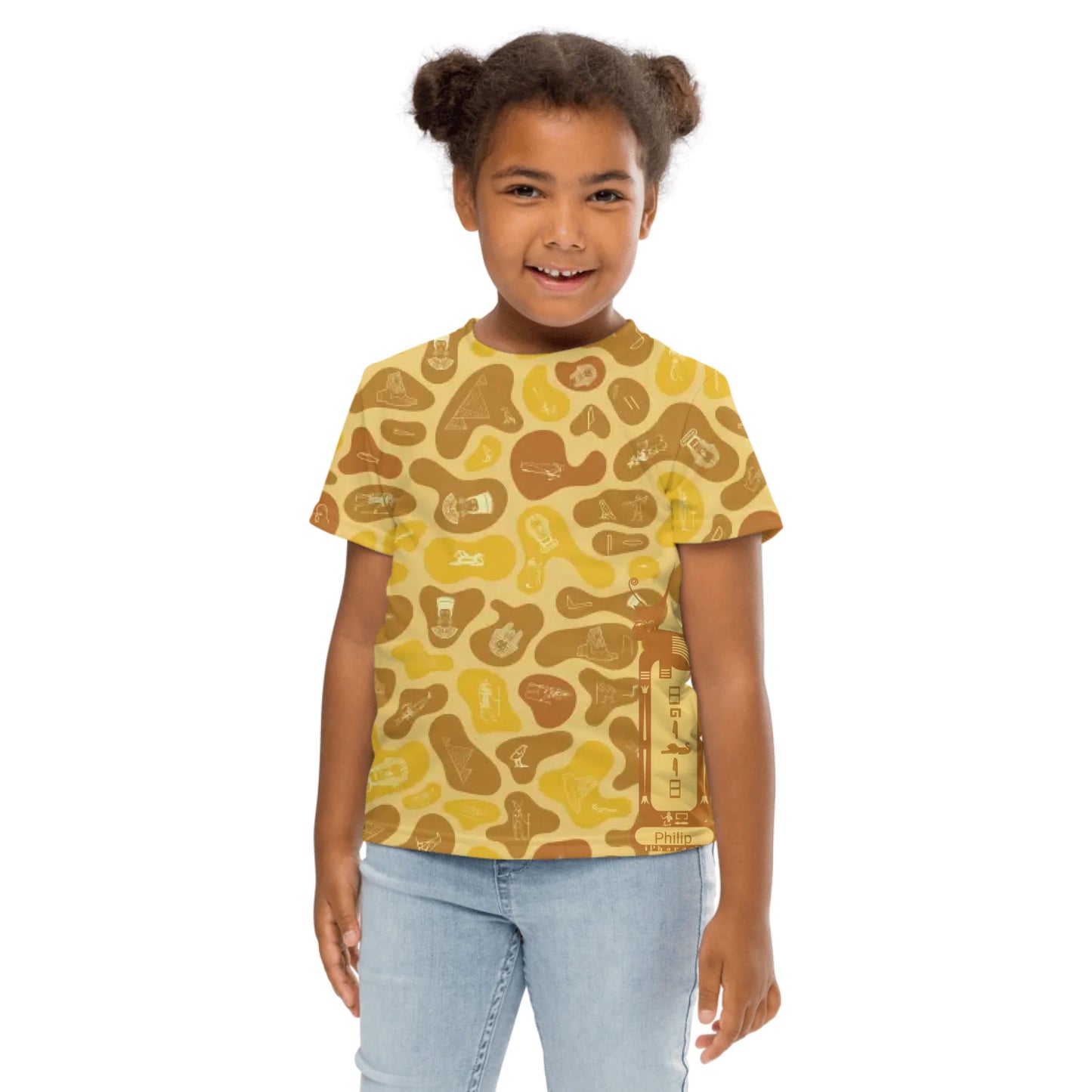 Personalized All-Over Print Kids Crew Neck T-Shirt | Subtle Camo | Desert Sand