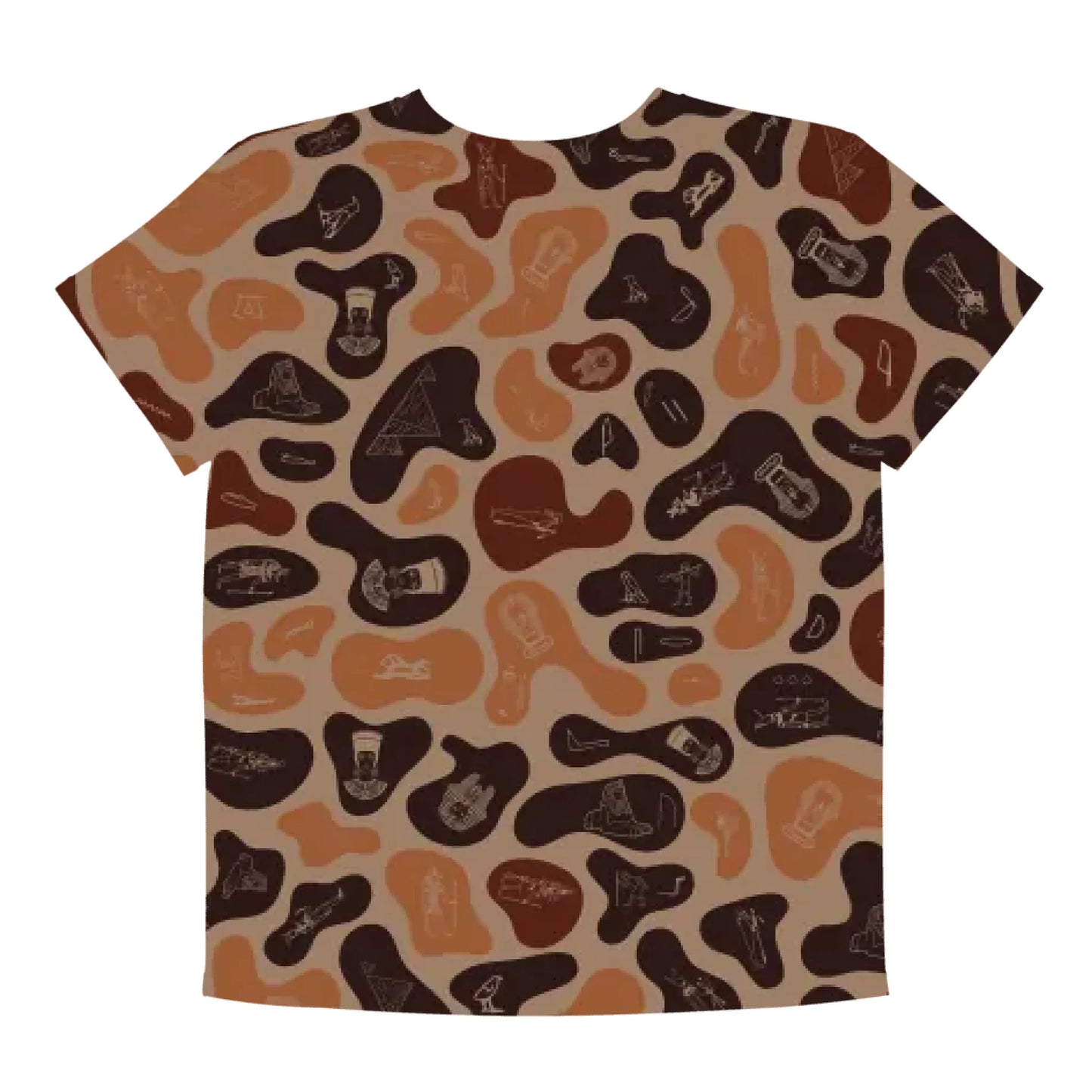 Personalized All-Over Print Youth Crew Neck T-shirt | Subtle Camo | Burnt Sand