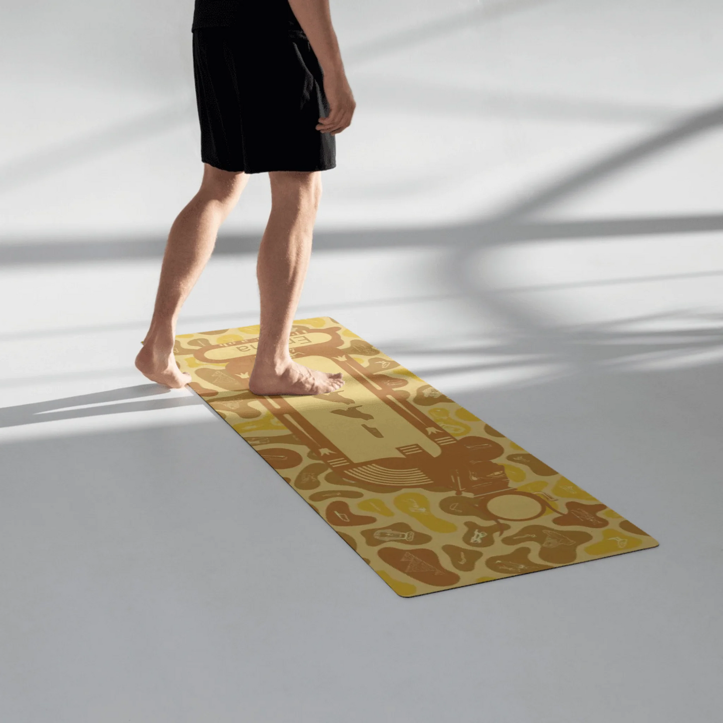 Egyptian Hieroglyphic Yoga Mat | Personalized Name | Custom Fitness & Meditation Mat | Desert Sand