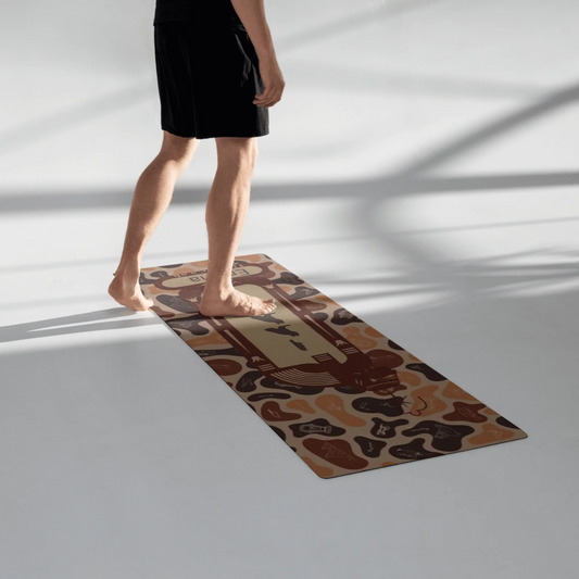 Egyptian Hieroglyphic Yoga Mat | Personalized Name | Custom Fitness & Meditation Mat | Burnt Sand
