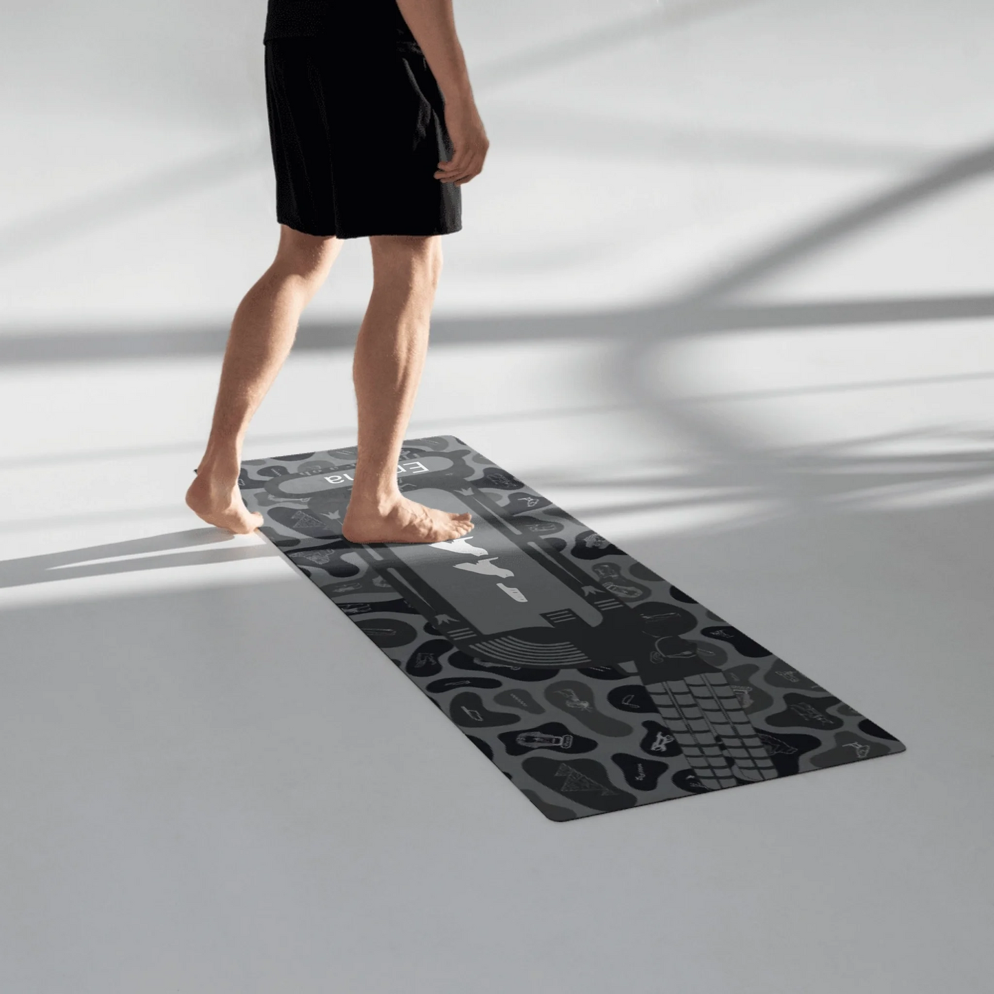 Egyptian Hieroglyphic Yoga Mat | Personalized Name | Custom Fitness & Meditation Mat | Shadow