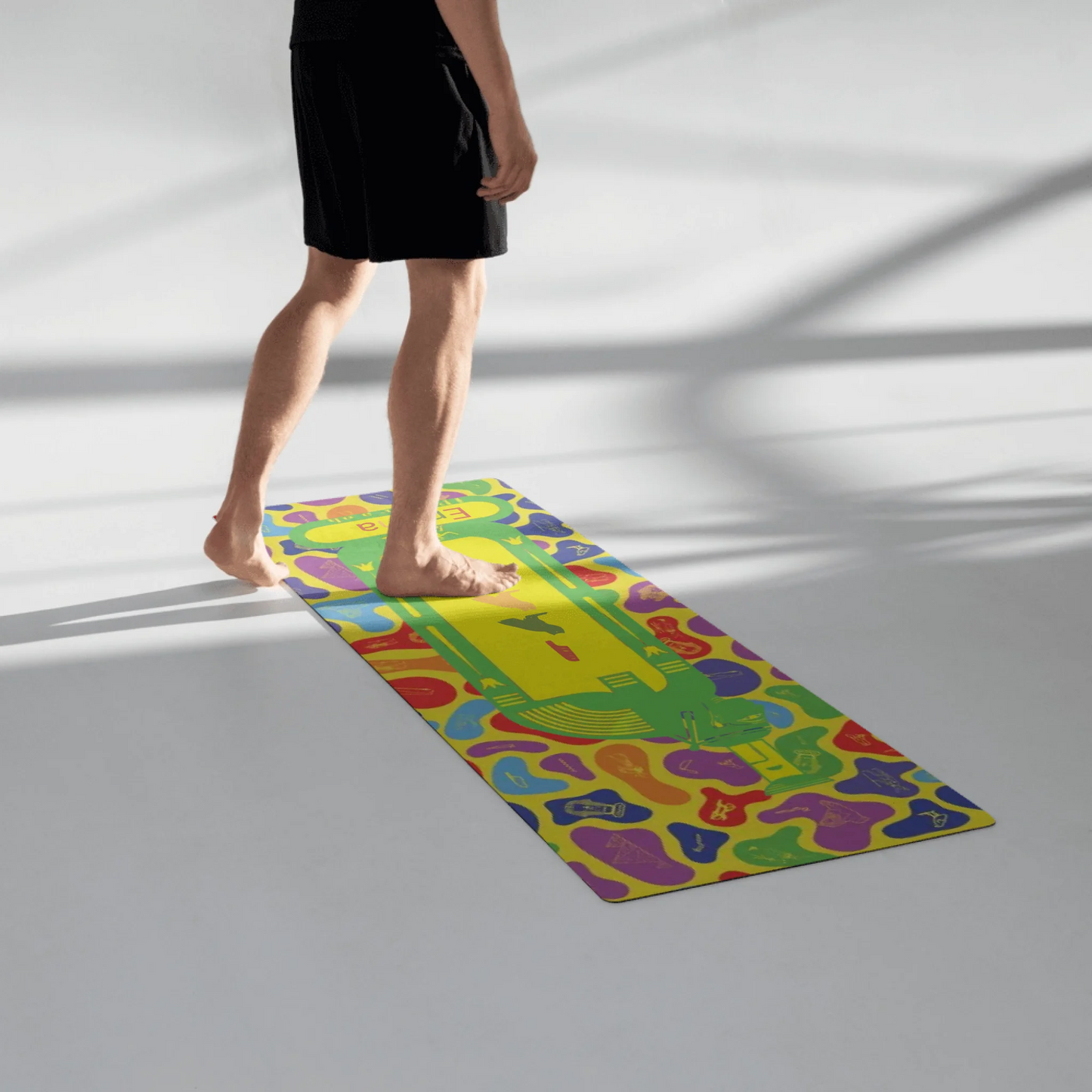 Egyptian Hieroglyphic Yoga Mat | Personalized Name | Custom Fitness & Meditation Mat | Prism Spectrum