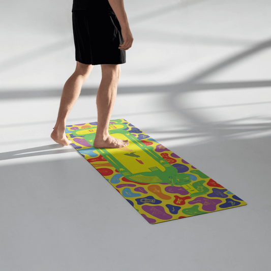 Egyptian Hieroglyphic Yoga Mat | Personalized Name | Custom Fitness & Meditation Mat | Prism Spectrum