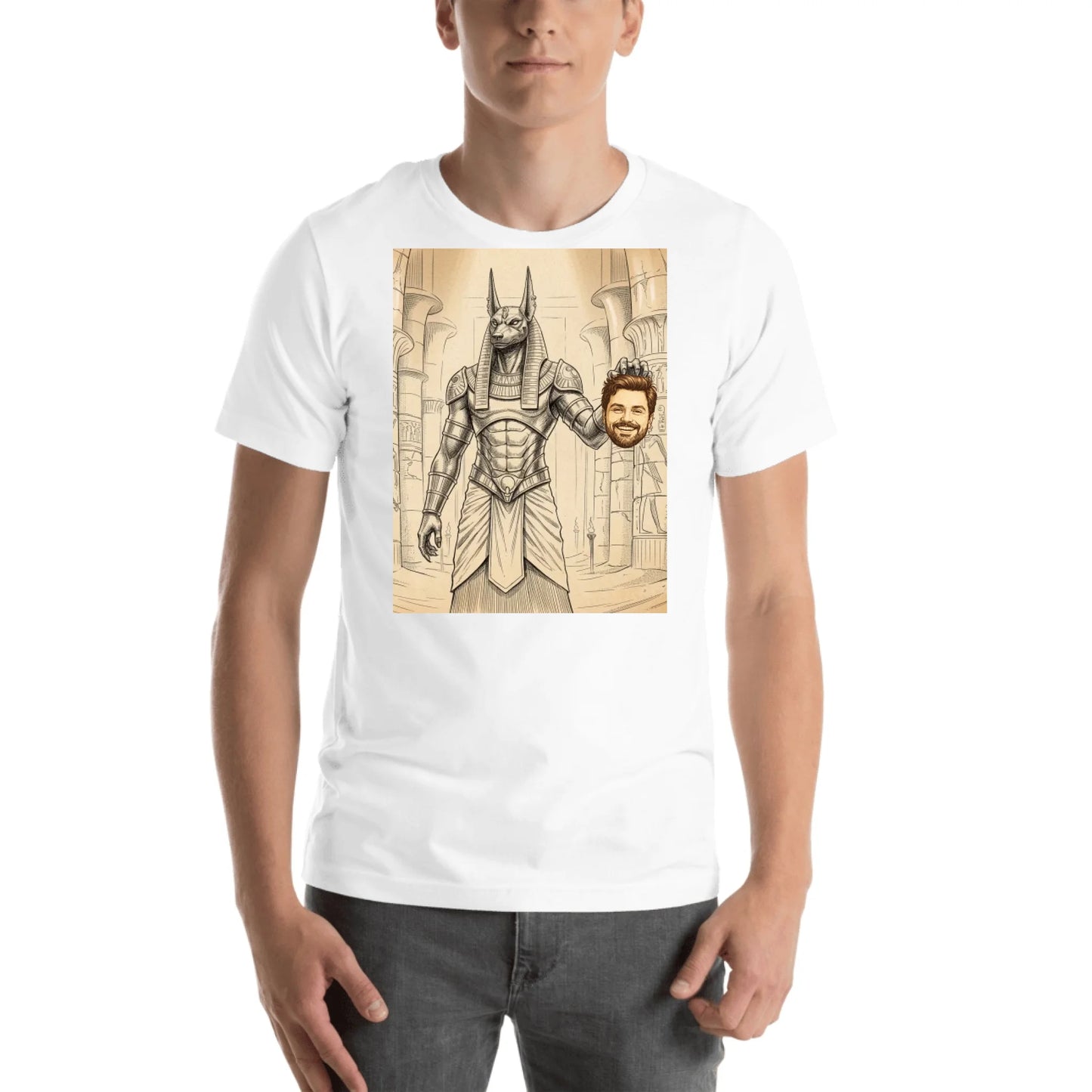 Personalized Anubis Halloween T-Shirt | Custom Photo Egyptian God Tee