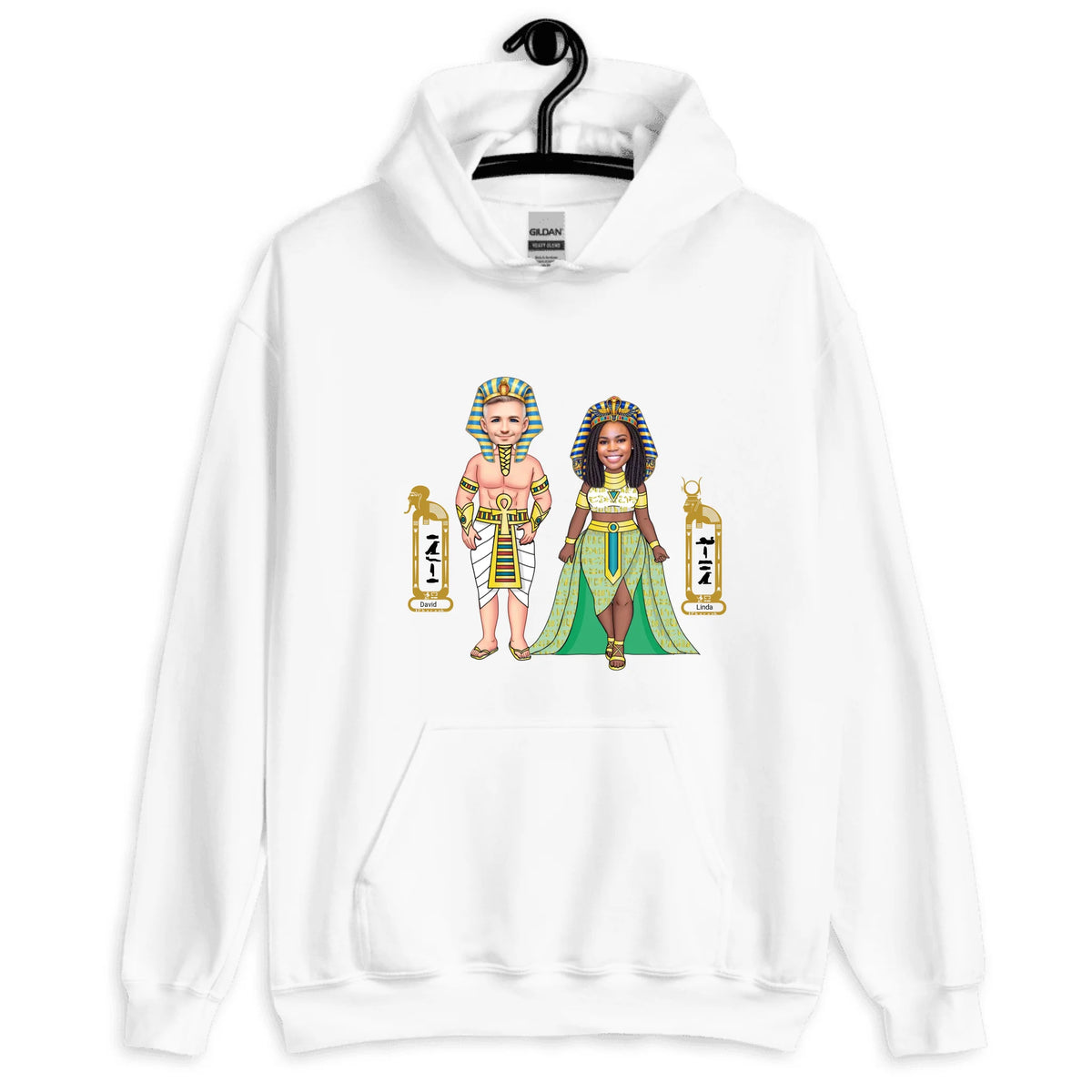 Custom Chibi Couple Hoodie from Photo | Personalized Cartoon Face & Name Sweatshirt | Matching Anime Gift for Boyfriend & Girlfriend
