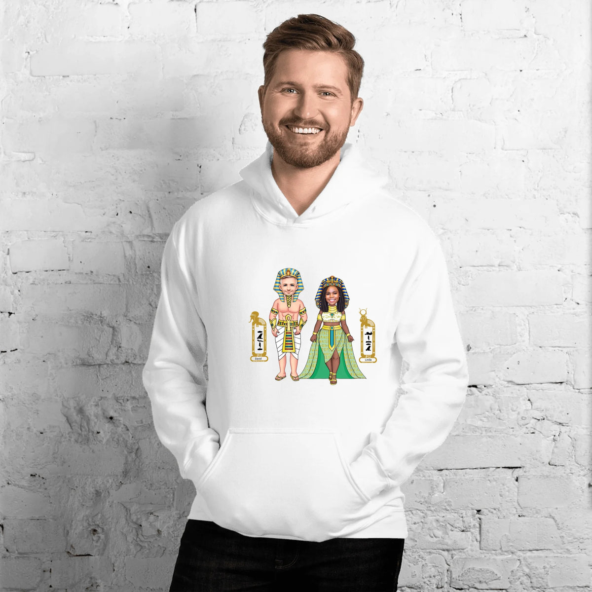 Custom Chibi Couple Hoodie from Photo | Personalized Cartoon Face & Name Sweatshirt | Matching Anime Gift for Boyfriend & Girlfriend