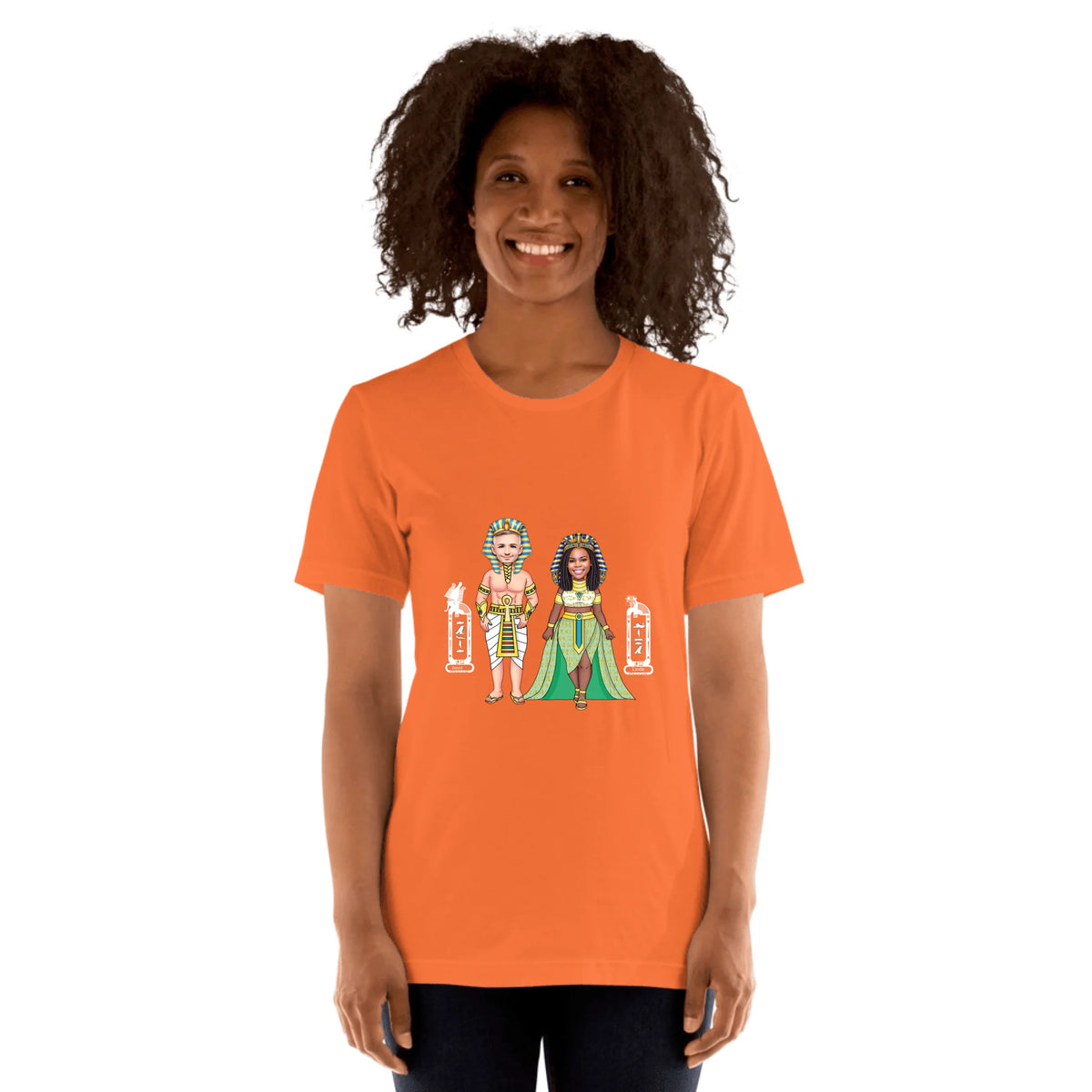 Custom Chibi Couple Shirt | Personalized Photo to Cartoon with Name | Unisex T-Shirt